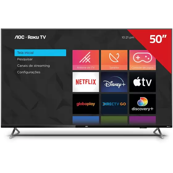 TV 50P AOC LED ROKU SMART 4K WIFI 50U6125/78G