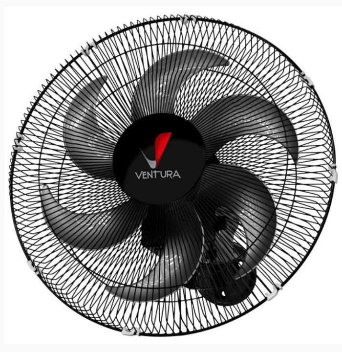 VENTILADOR 40499 OSCILANTE PAREDE 50 CM BI-VOLT PRETO 60 FIOS VENTURA