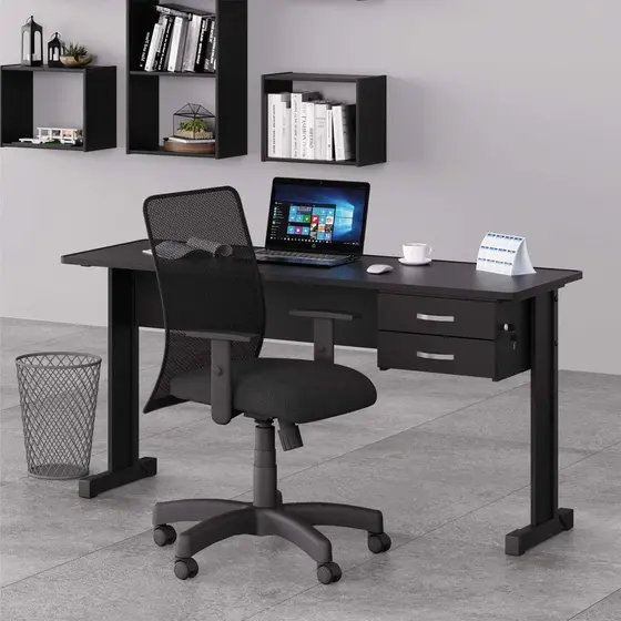 MESA 1200 - LIGHT / GAVETEIRO C/2 GAV - PRETO ONIX
