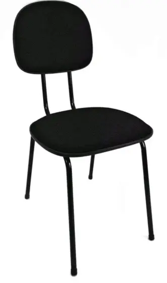 Cadeira fixa tecido estofado - Preto
