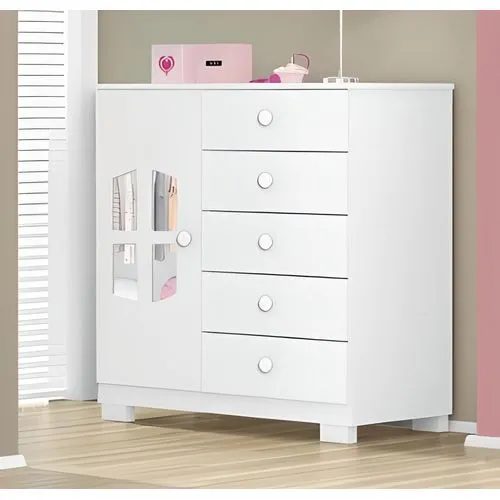 COMODA INFANTIL CRISTAL BRANCO BRANCO
