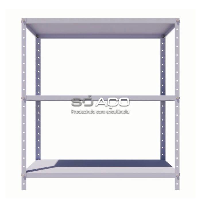 ESTANTE DE AÇO ABERTA COM 03 PRATELEIRAS COM REFORÇO 1000X920X300MM - CINZA TEXTURIZADO
